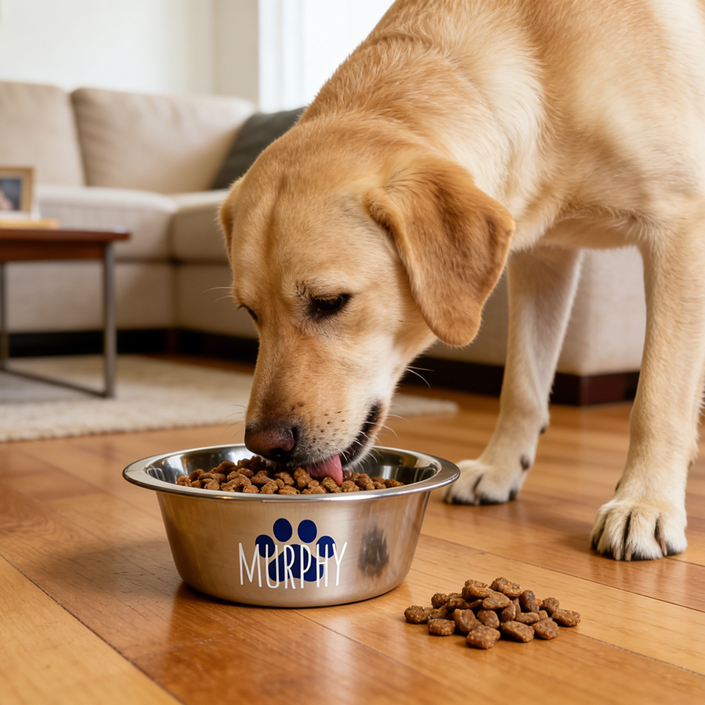 Personalized Pet Stainless Steel Anti-slip Food Bowl | BKPet382