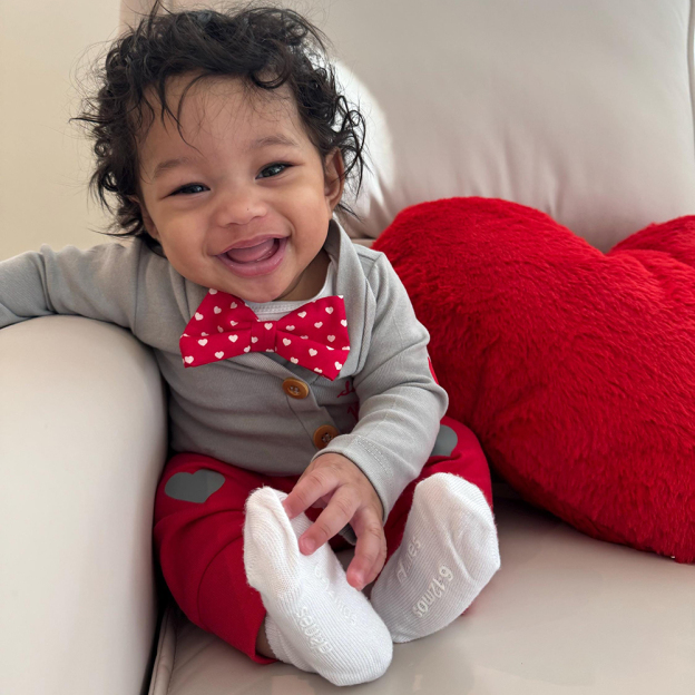 Personalized Baby 1st Valentines Day Bowtie Outfit Set | CWBaby168