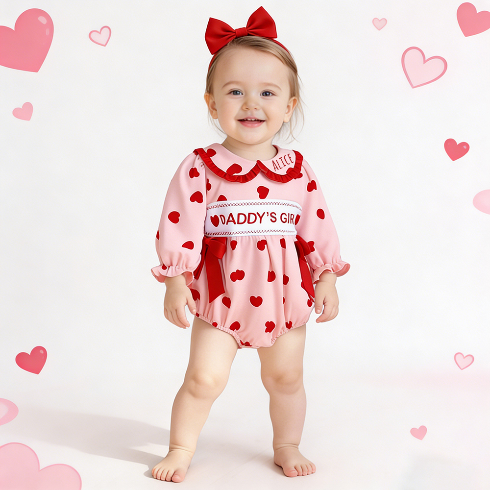 Personalized Baby Girl Valentine's Day Lovely Outfit | ValGift13