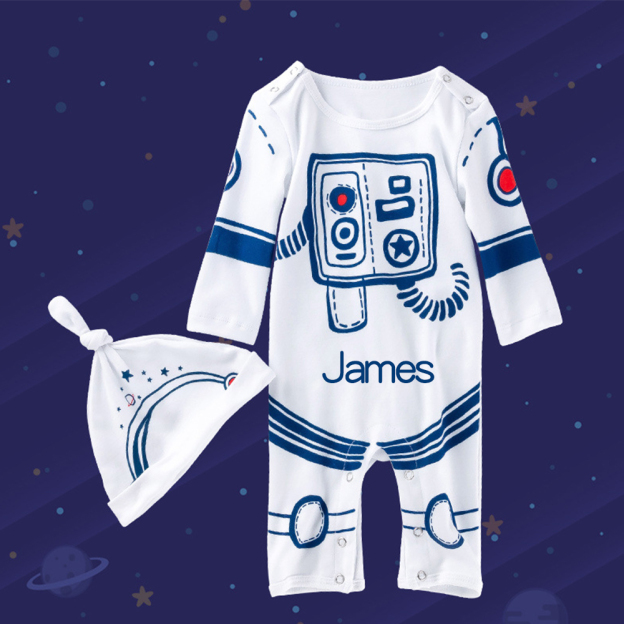 Personalized Baby Space Suit and Hat Set | CWBaby401