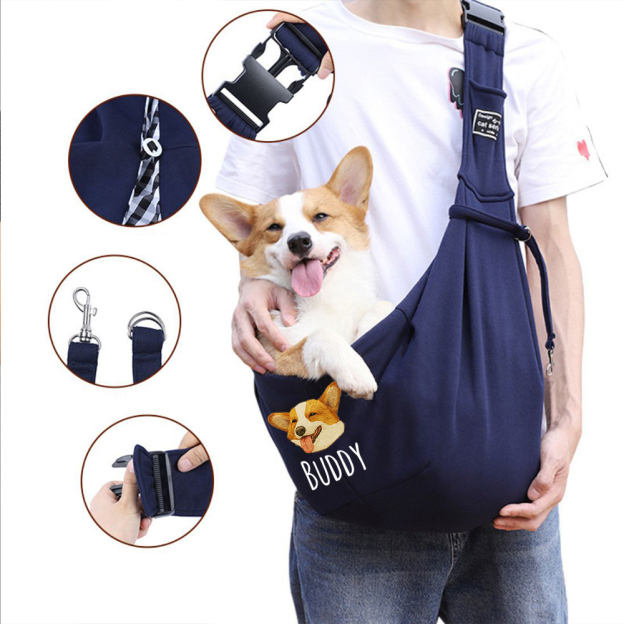 Personalized Pet Portraits Photo Hands Free Sling Carrier | BKPet390