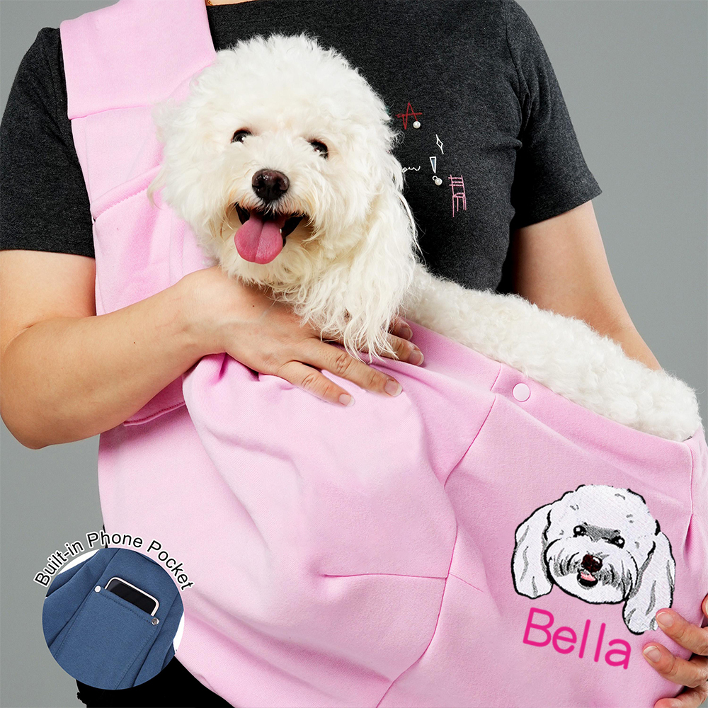 Personalized Pet Portraits Photo Hands Free Sling Carrier | BKPet390