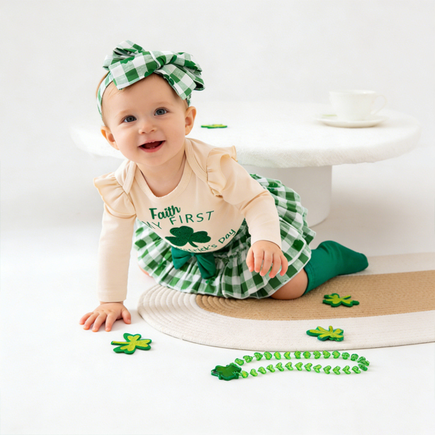 Personalized Baby Girl First St. Patrick's Day Outfit Set | CWBaby416