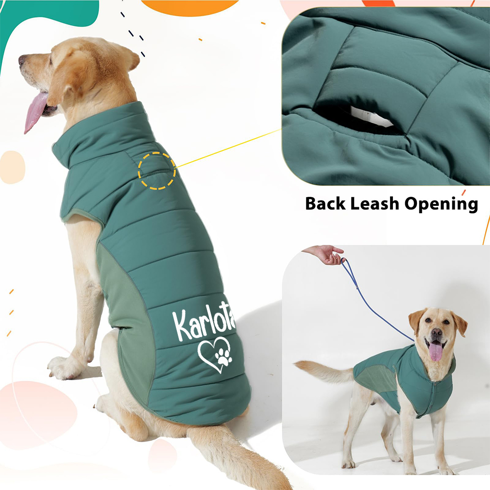 Personalized Pet Large Size Winter Warm Puffer Vest | BKPet404