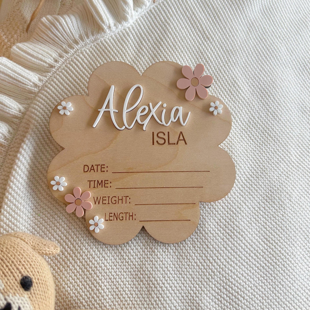 Personalized Wooden Baby Birth Announcement Plaques | CWBaby417