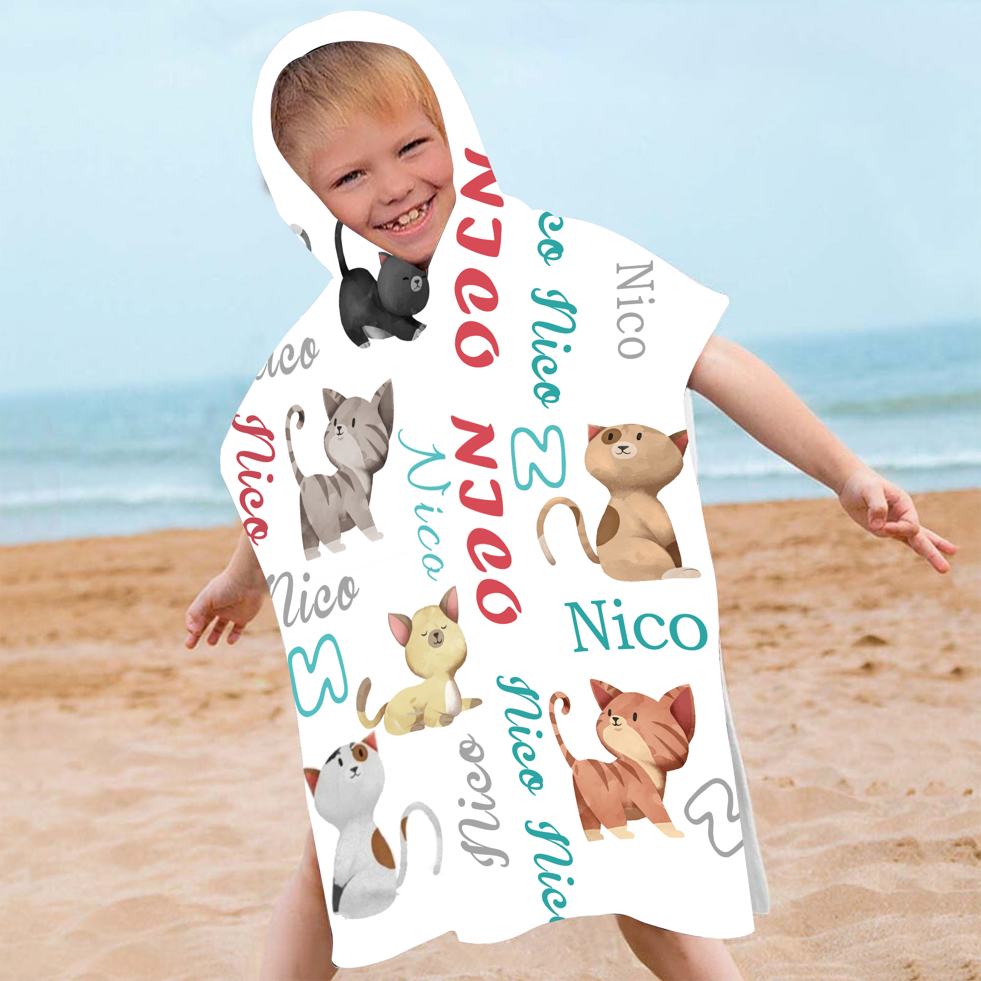 Personalized Hooded Beach Towel for Summer & Beach | CWHTowel04