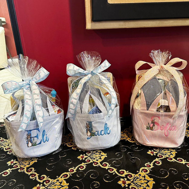 Personalized Embroidered Easter Bunny Basket | CWEaster85