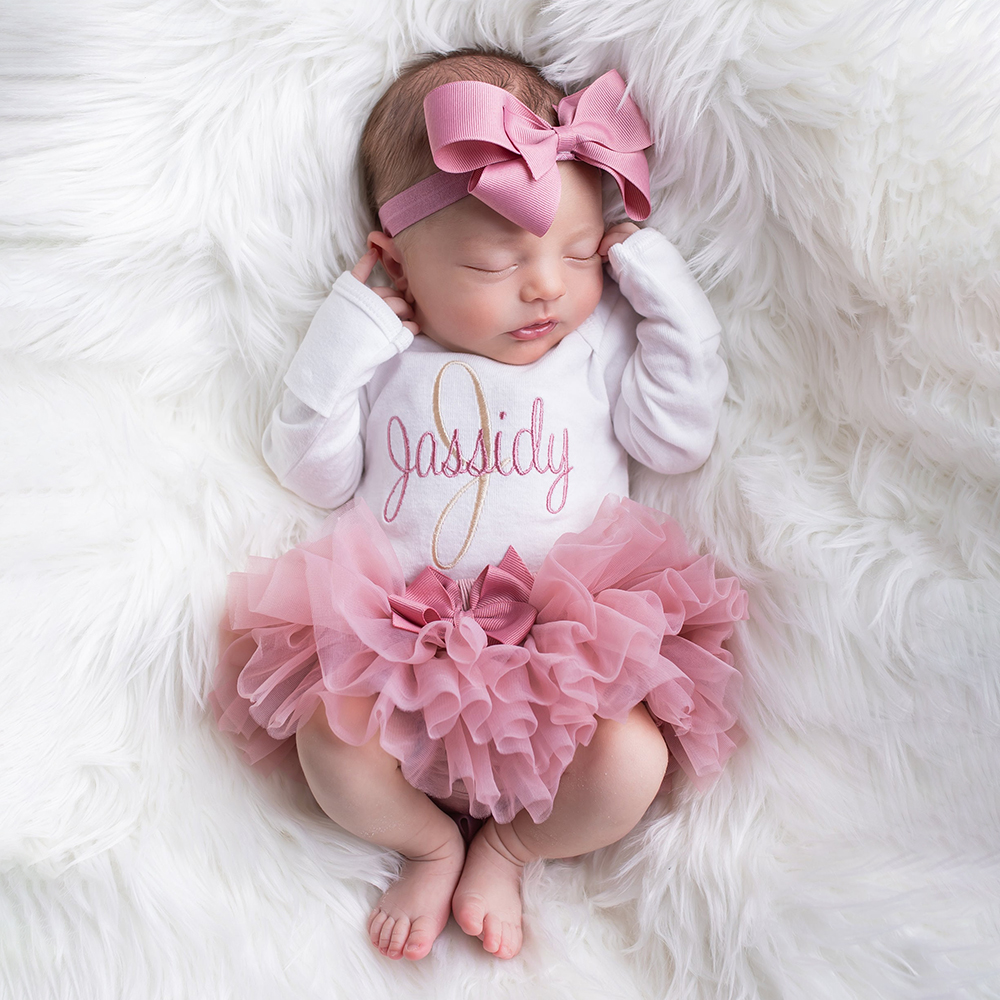 Personalized Embroidered Baby Girl Coming Home Outfit | CWBaby429