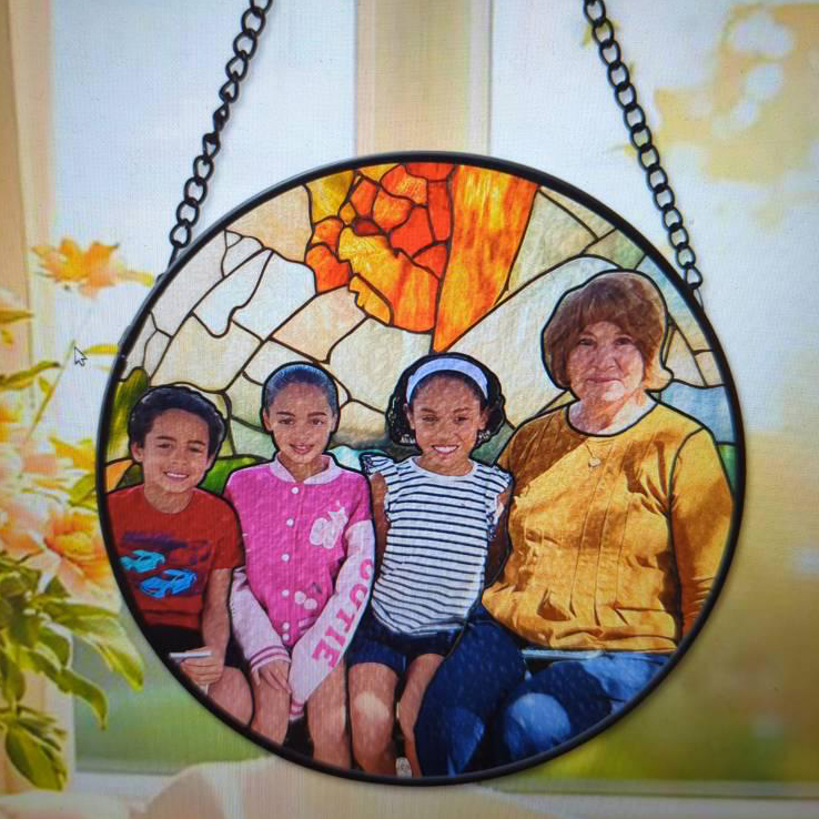Personalized Family Portrait Window Hanging Ornament | CWGift32