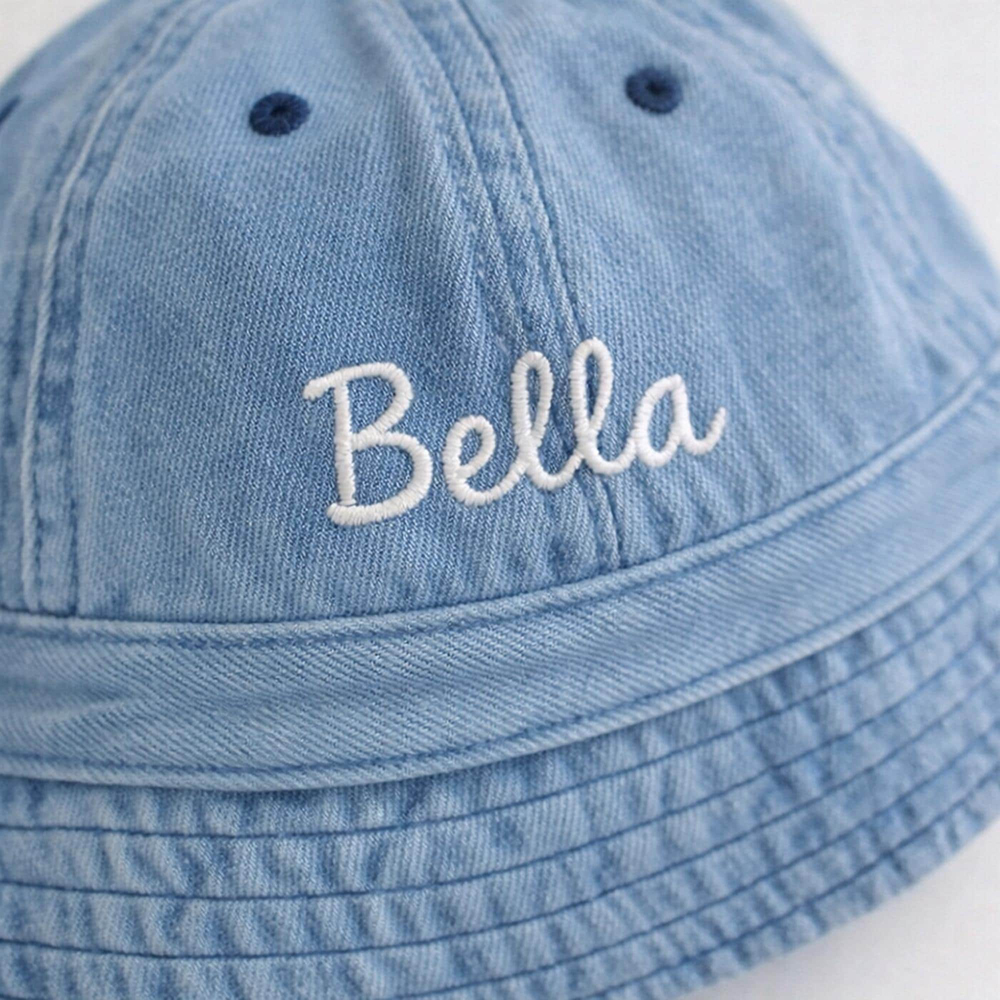 Personalized Embroidery Kid Denim Bucket Hat | CWBeach216