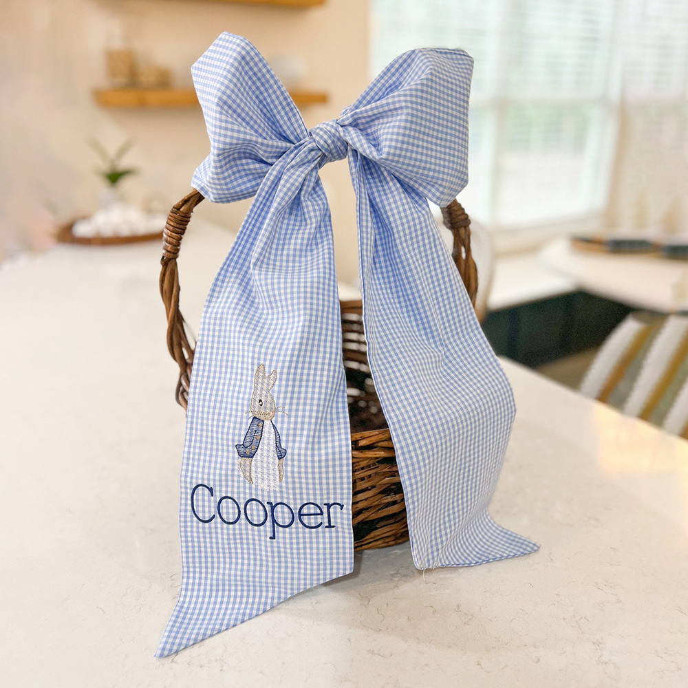 Personalized Embroidery Cotton Easter Basket Sash | CWEaster93