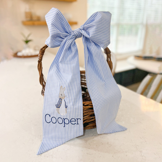 Personalized Embroidery Cotton Easter Basket Sash | CWEaster93