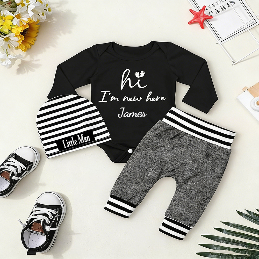Personalized Little Man Coming Home Outfits Set | CWBaby451