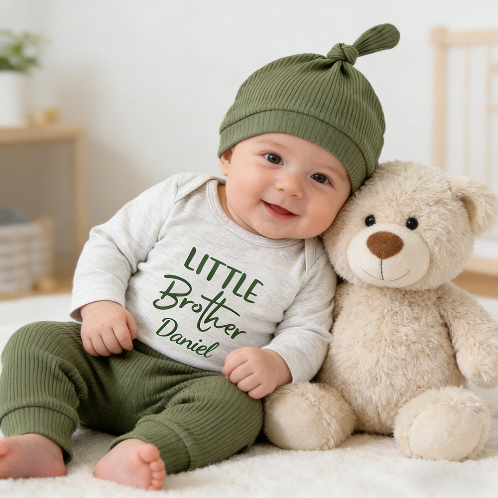 Personalized Little Brother Coming Home Outfits Set | CWBaby452