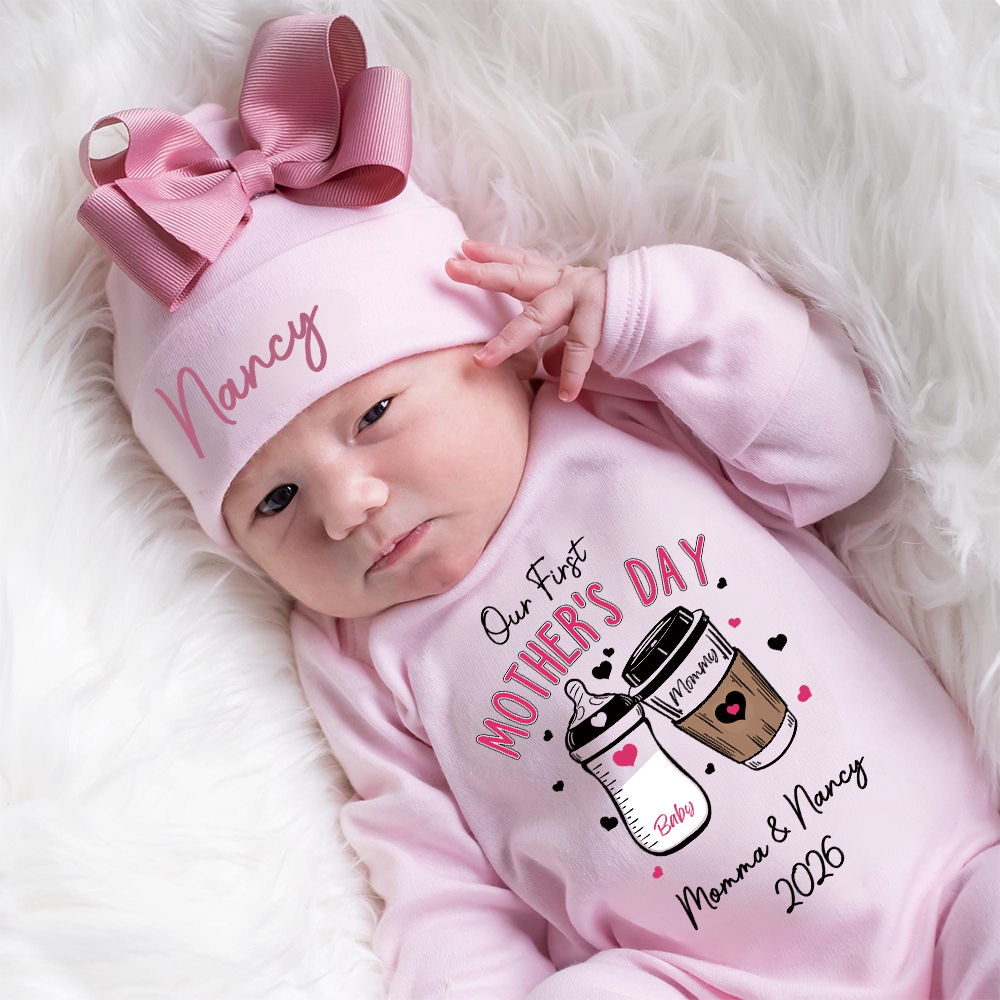 Personalized My First Mother's Day Baby Girl Coming Home Outfit | CWBaby454