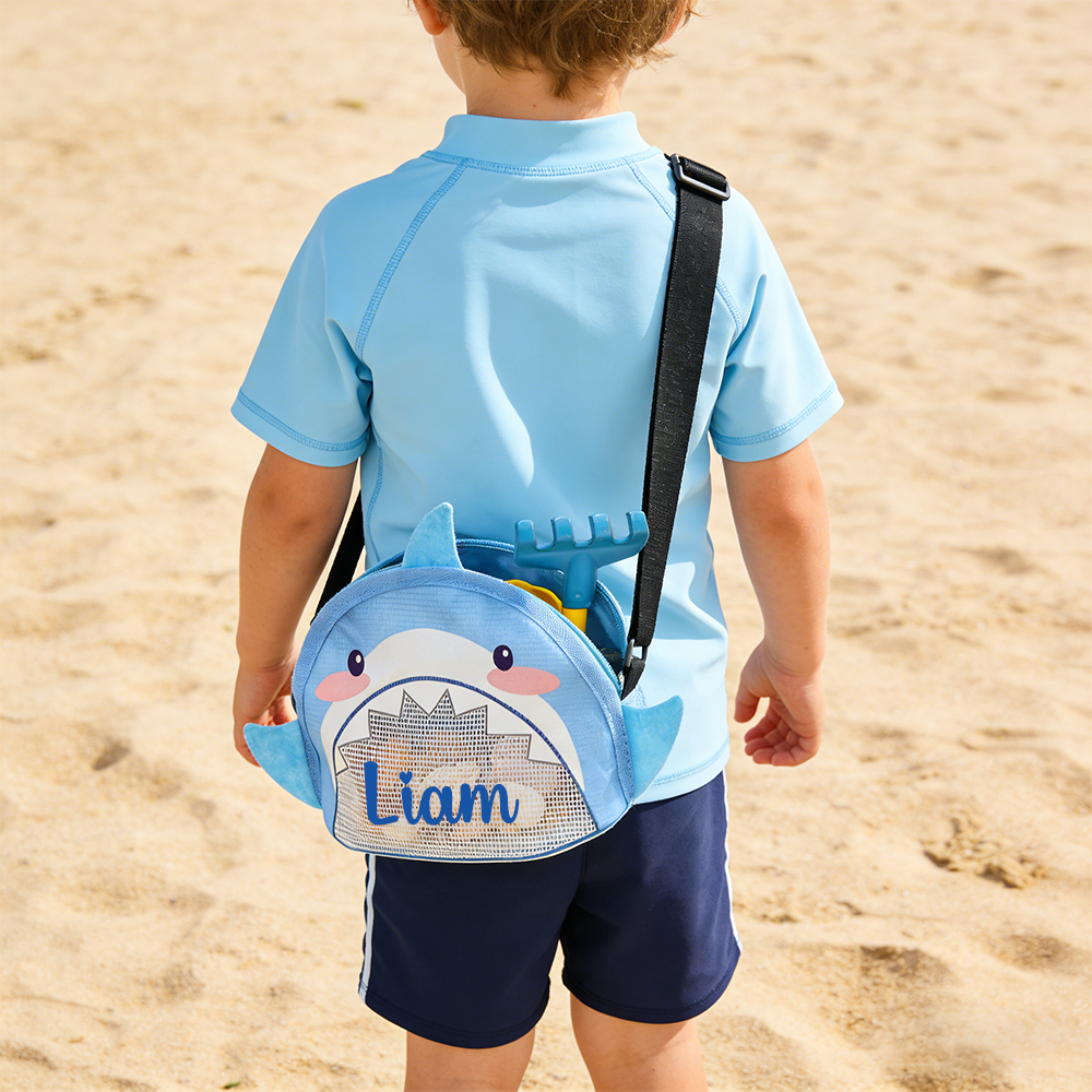Personalized Cute Design Seashell Zipper Mesh Beach Bag | CWBeach223