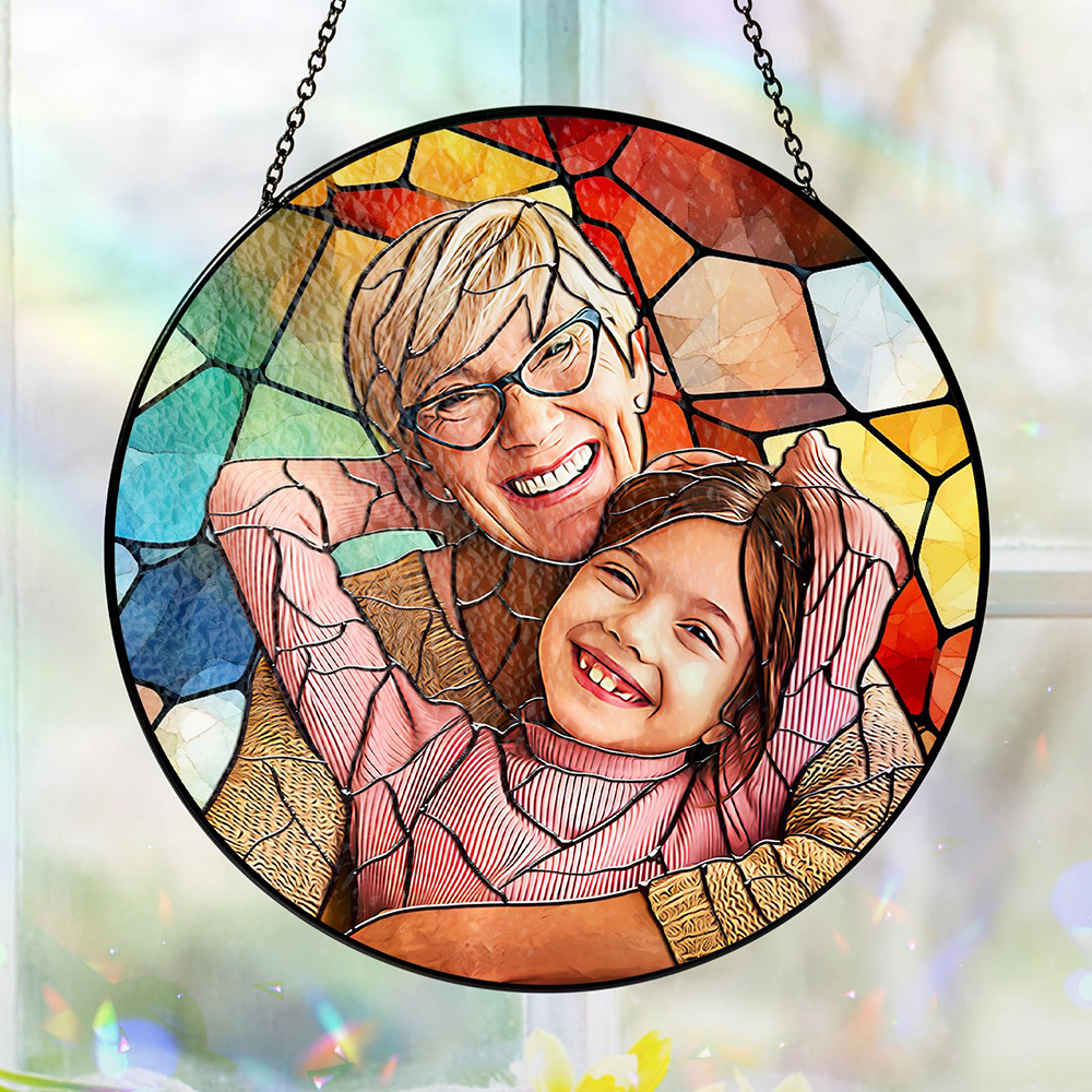 Personalized Mother's DayMemorial Portrait Stained Suncatcher | CWGift42