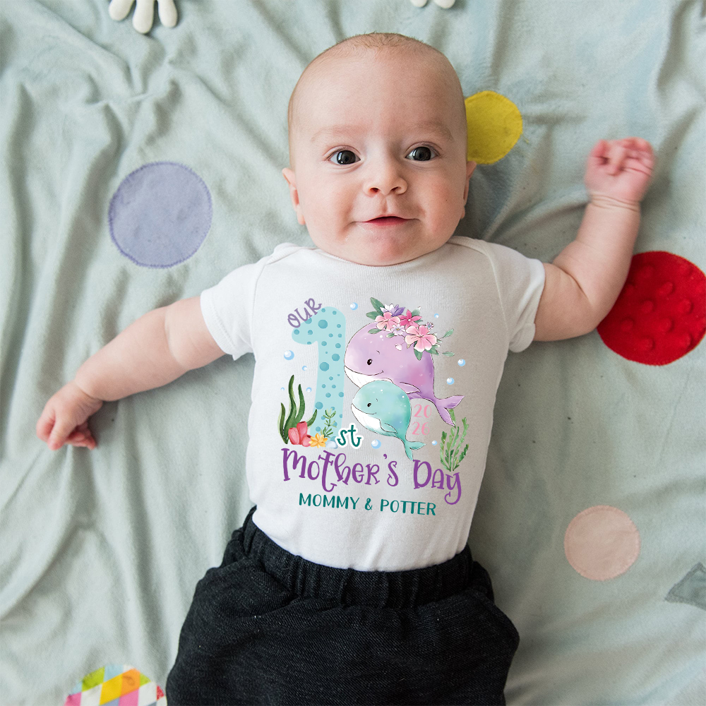 Personalized First Mother's Day Mommy and Baby Outfit | CWFamily129