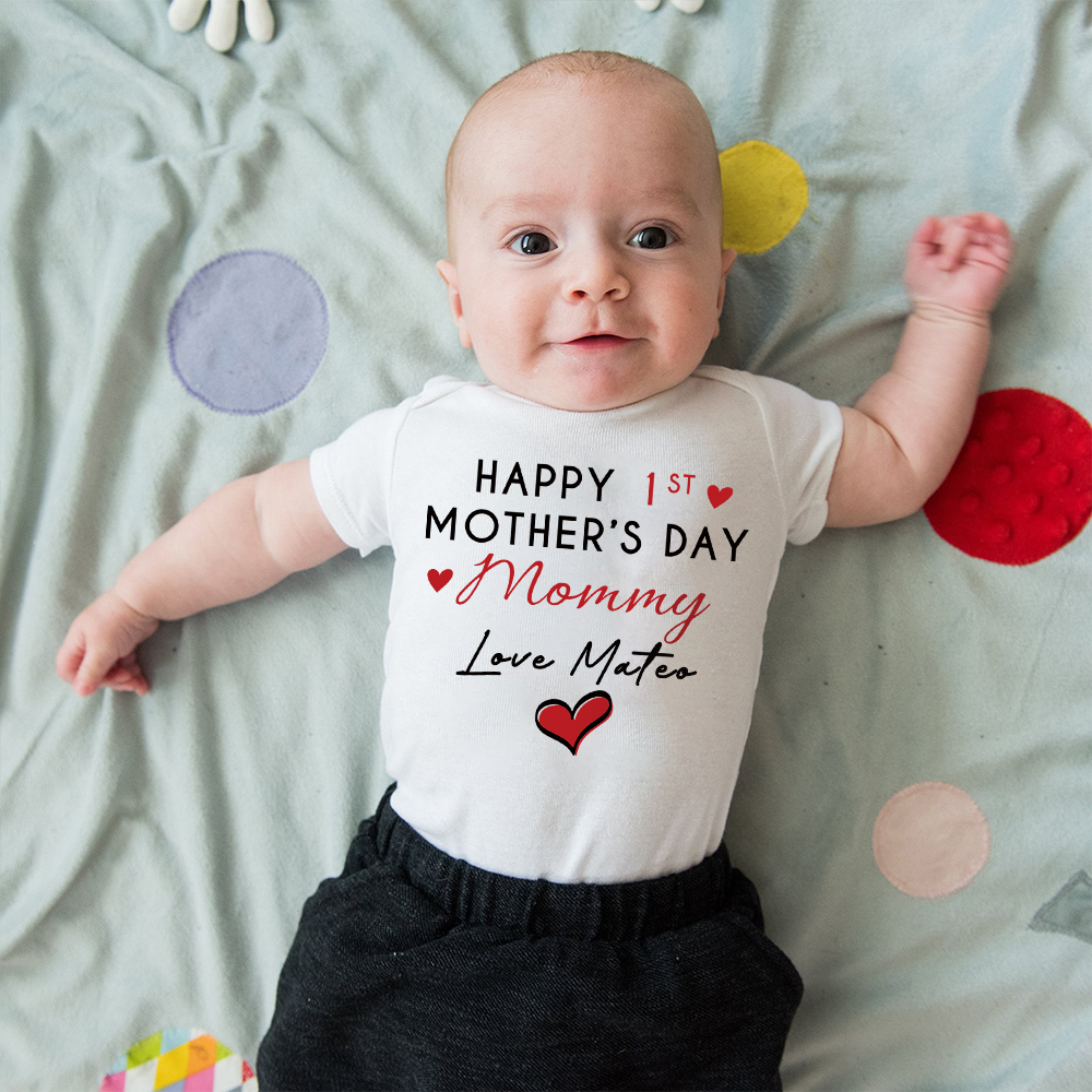 Personalized First Mother's Day Mommy and Baby Outfit | CWFamily140