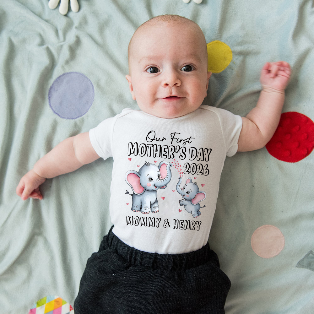 Personalized First Mother's Day Mommy and Baby Outfit | CWFamily142