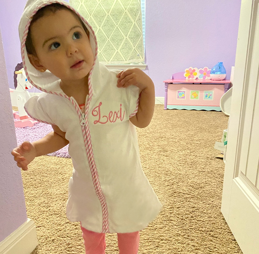 Personalized Kid Swim Cover up Hooded Robe Zippered Bath Towel | CWBaby465