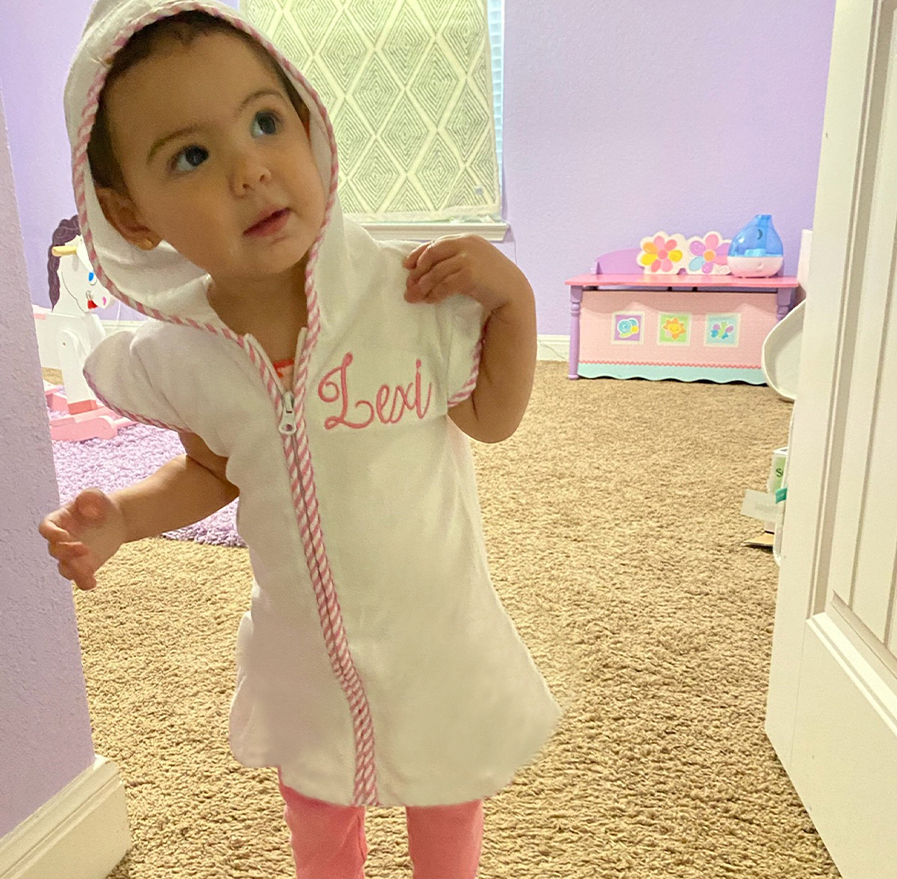 Personalized Kid Swim Cover up Hooded Robe Zippered Bath Towel | CWBaby465