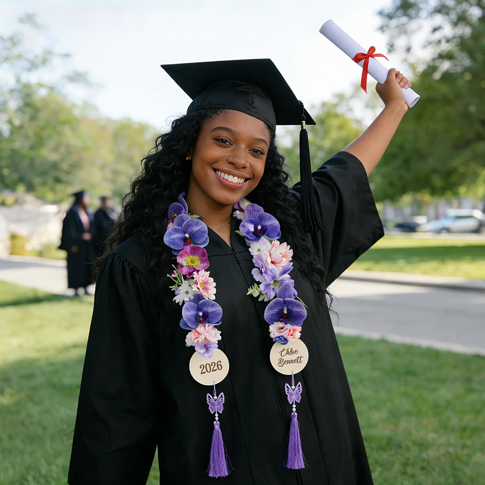 Personalized Elegant Graduation Floral Sash with Tag | CWGift54