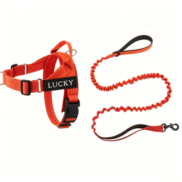 Personalized Embroidered Dog Harness & Leash Set | BKPet462
