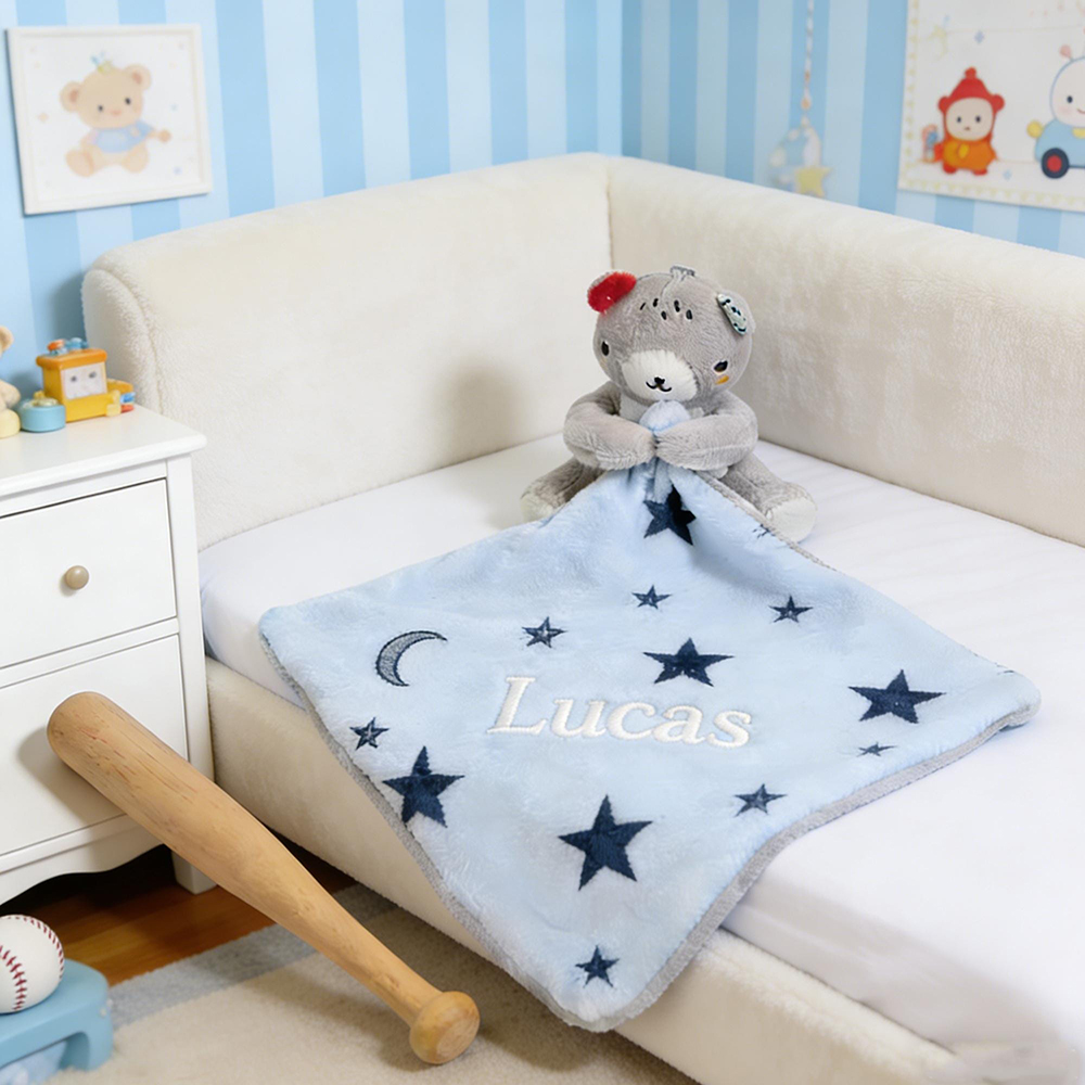 Personalized Baby Embroidery Animal Comfort Sleep Toy | CWToy186