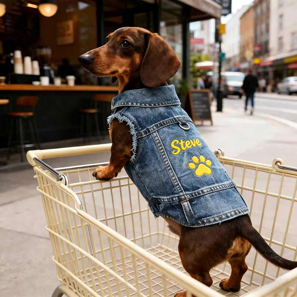 Personalized Embroidered Pet Denim Jacket | BKPet464