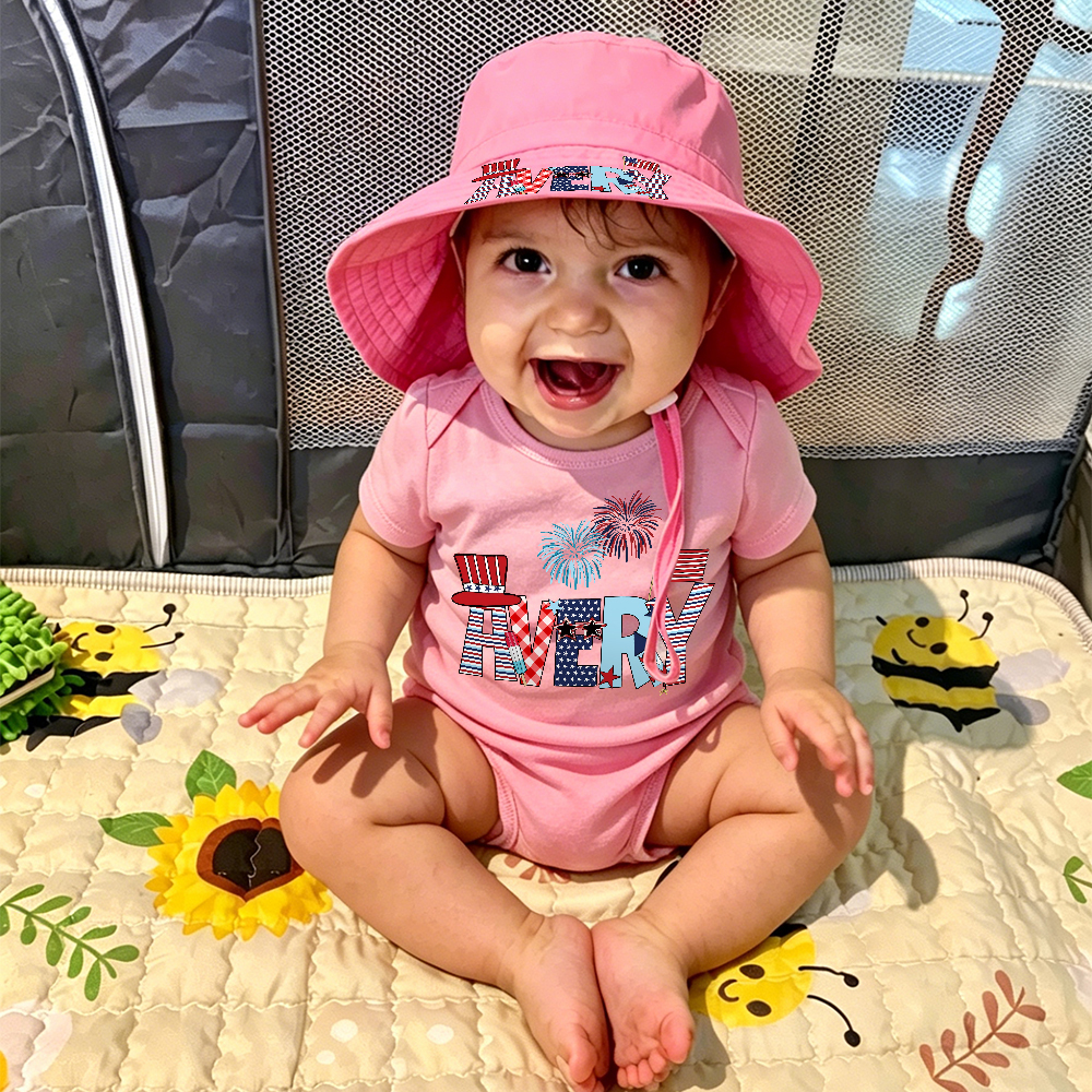 Personalized The 4th of July Bucket Hat & Romper/T-Shirt | CWBaby485