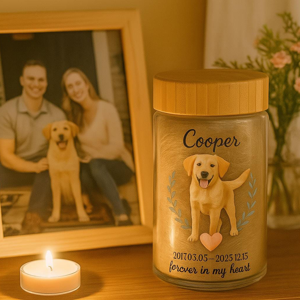 Personalized Pet Fur Memorial Jar | BKPet466