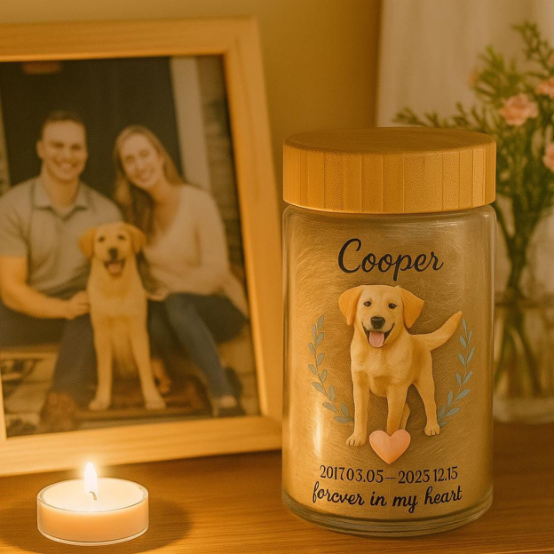 Personalized Pet Fur Memorial Jar | BKPet466