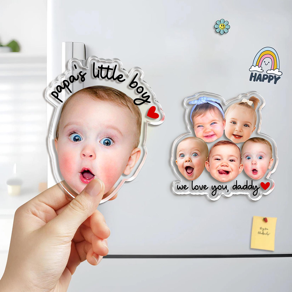 Personalized Illustrated Baby Face Photo Acrylic  Magnet | CWGift61