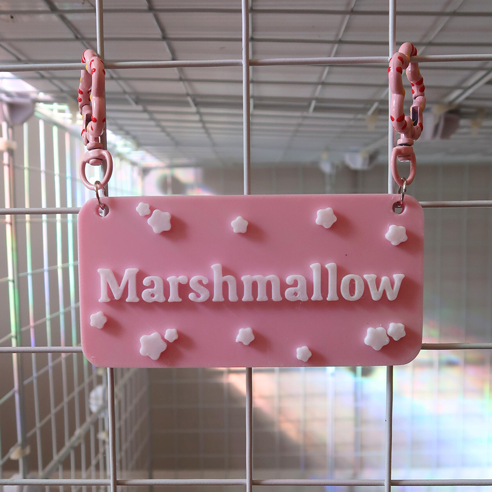 Personalized 3D Printed Pet Cage Name Tag | BKPet510