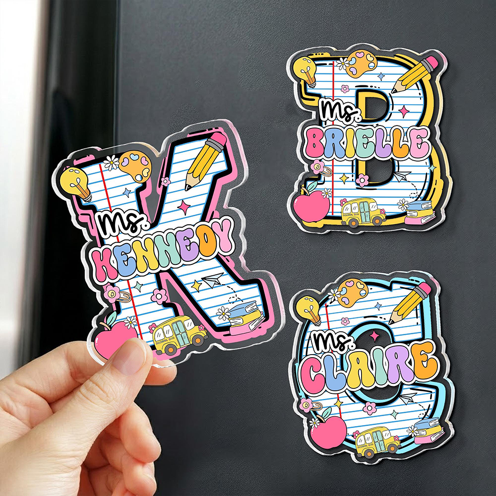 Personalized Letter Teacher Name Magnet | CWTeach12