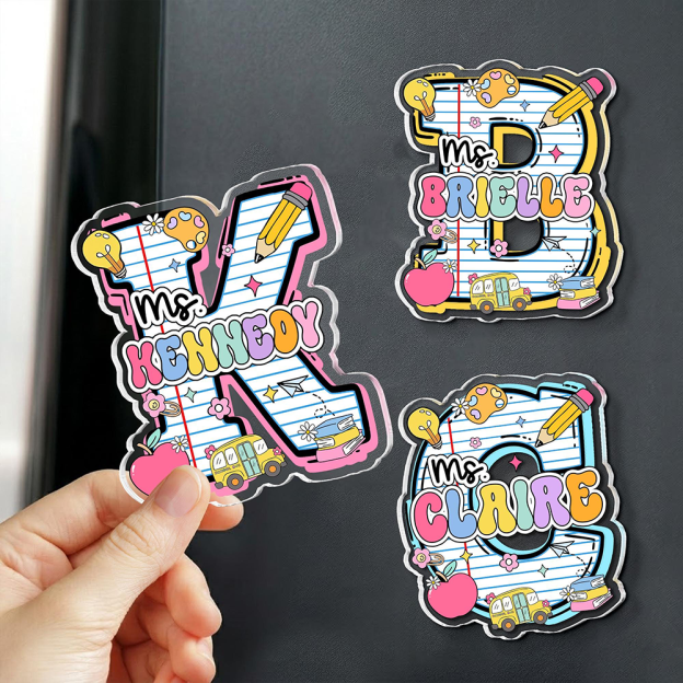 Personalized Letter Teacher Name Magnet | CWTeach12
