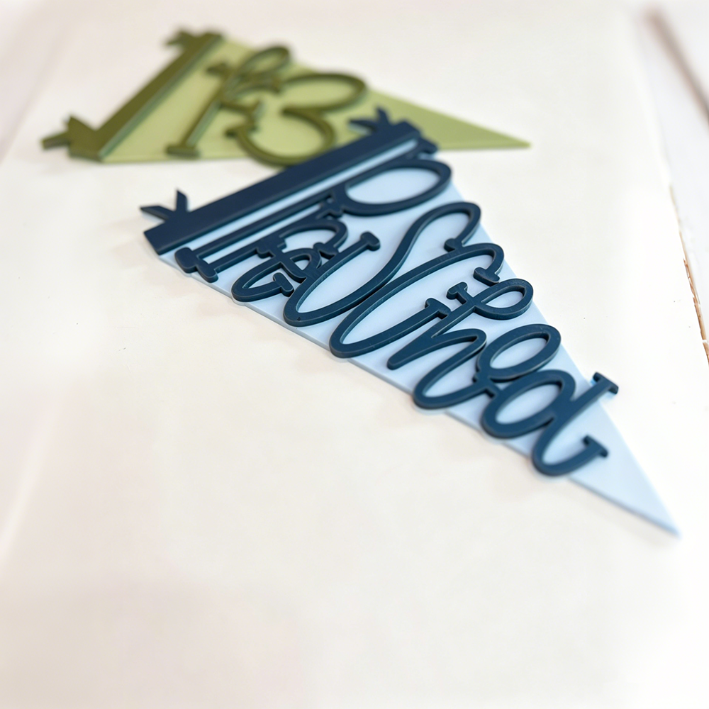 Personalized Pennant Flag Grade School Sign With Screws | CWGift71