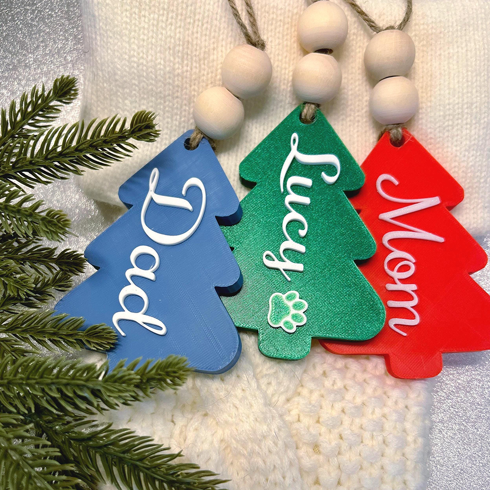 Personalized 3D Printed Family Christmas Tree Tag | CWGift73