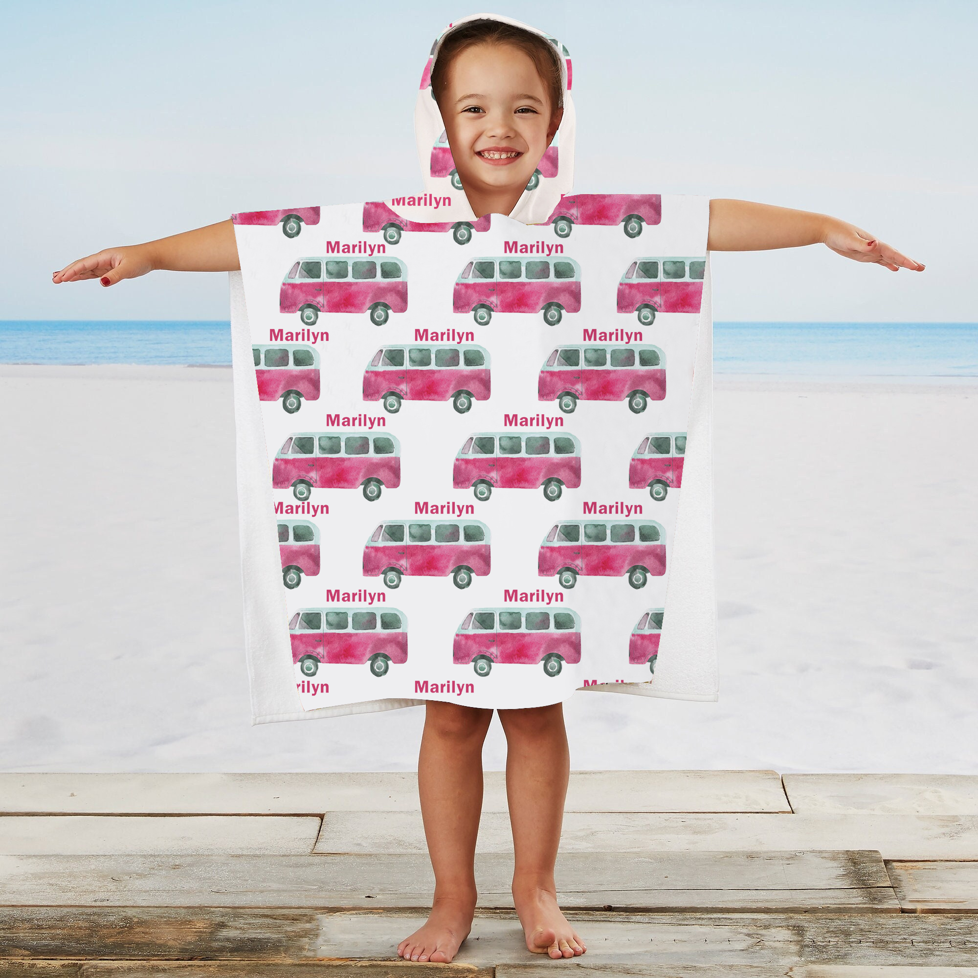 Personalized Hooded Beach Towel for Summer & Beach CWHTowel20