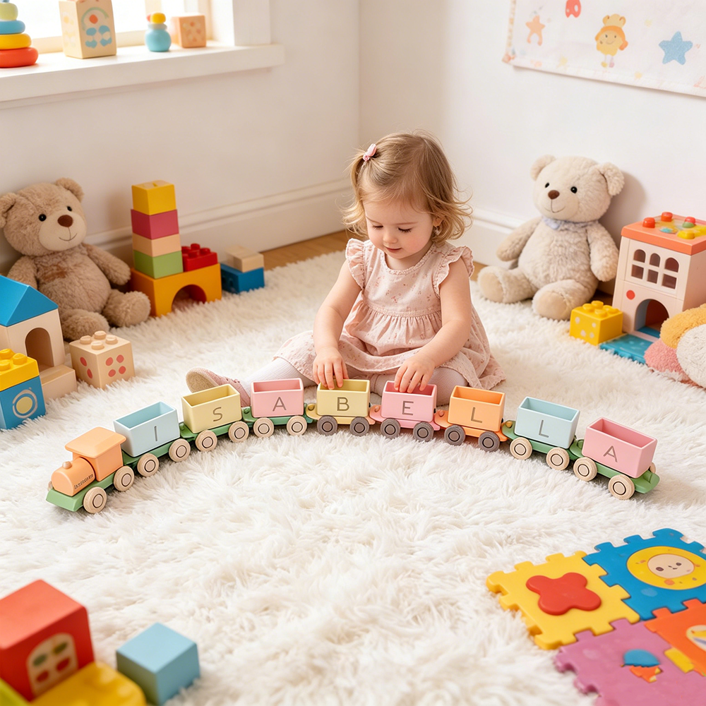 Personalized Kid Silicone Toy Train | CWToy195