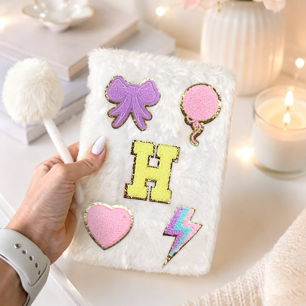 Personalized Hand Embroidery Fluffy Journal with Pom Pom Pen | CWGift75
