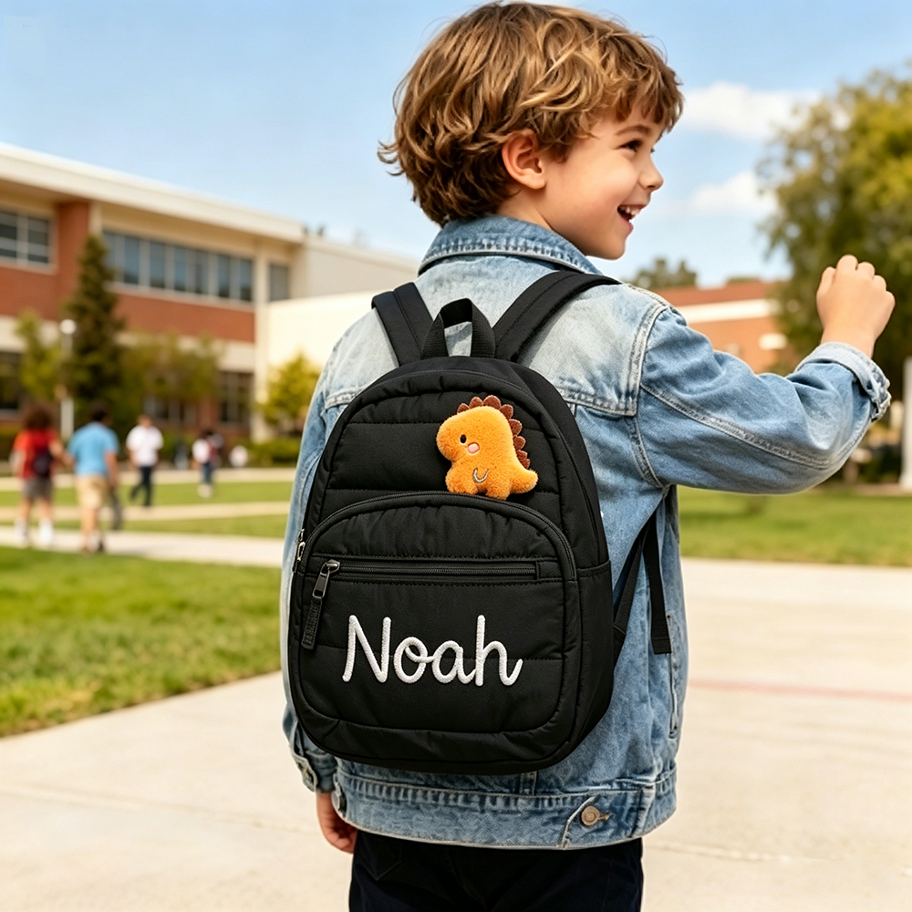 Personalized Hand Embroidery Quilted Baby Backpack | CWPack370