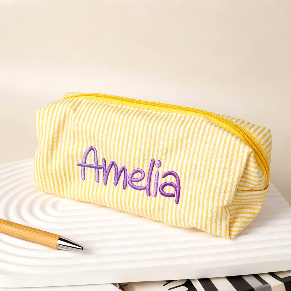 Personalized Embroidered Kids Colorful Stripe Pencil Case | CWPack371