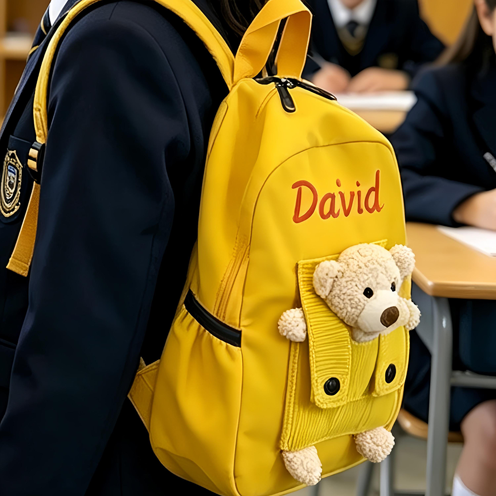 Personalized Embroidery Bear Back to School Backpack | CWPack6401