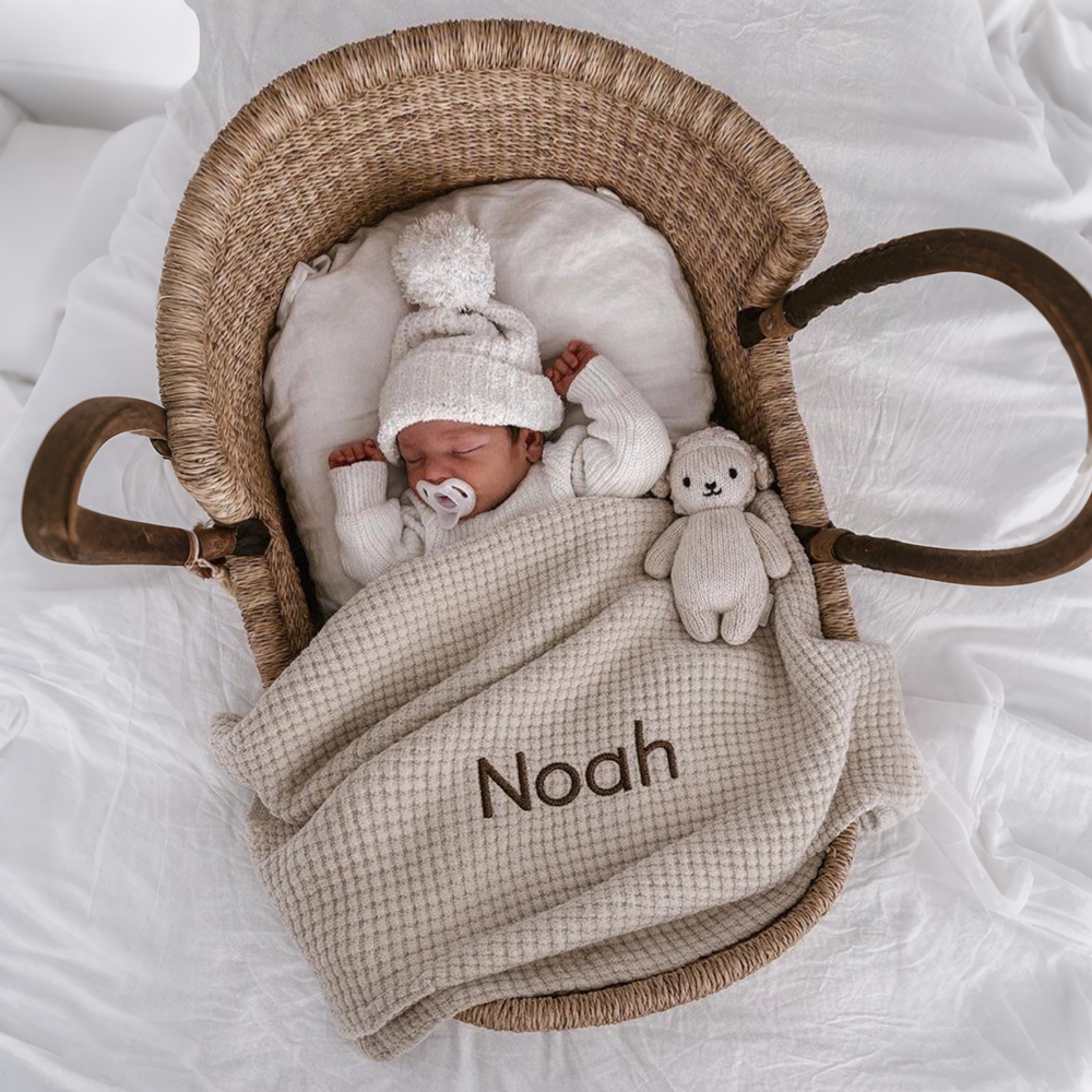 Personalized Embroidered Baby Waffle Blanket | CWBaby508