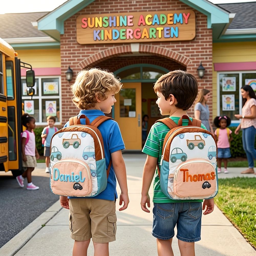 Personalized Hand Embroidery Kids Car Backpack | CWPack379
