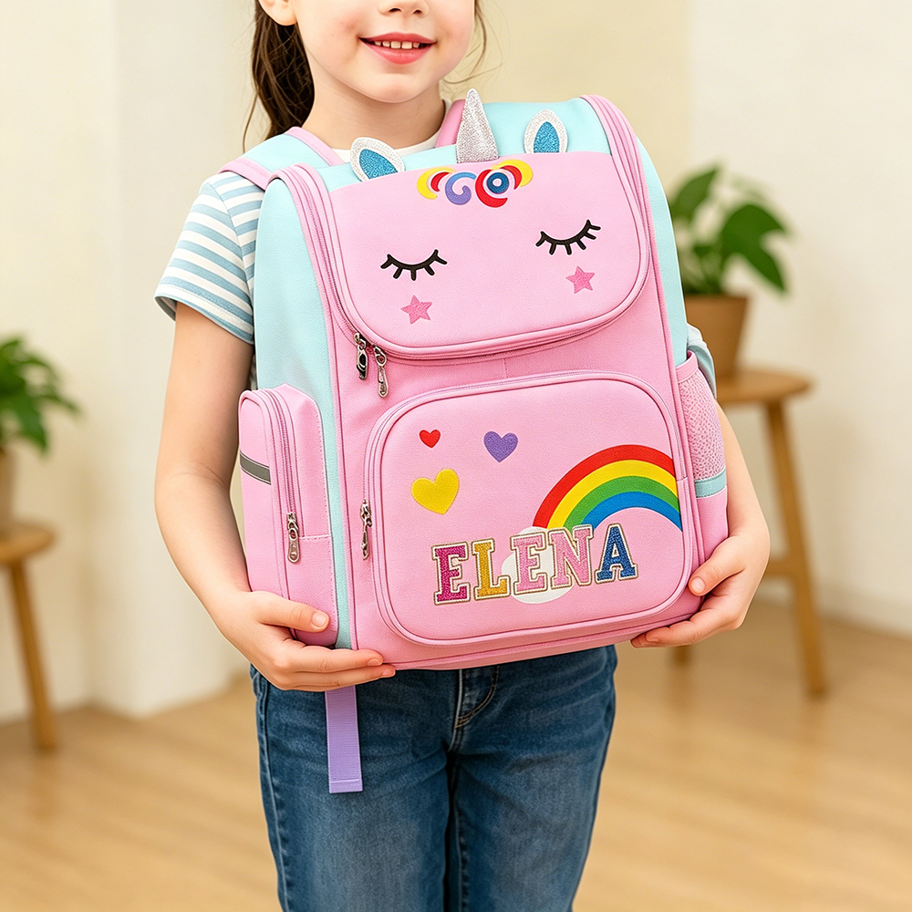 Personalized Girls Unicorn Large Capacity School Backpack | CWPack378
