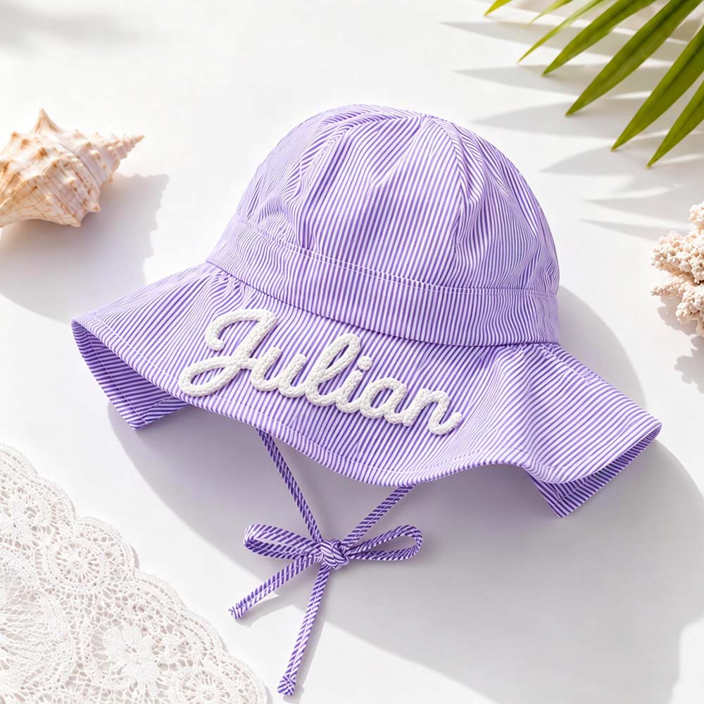 Personalized Lovely Baby Striped Sun Hat | CWBeach257
