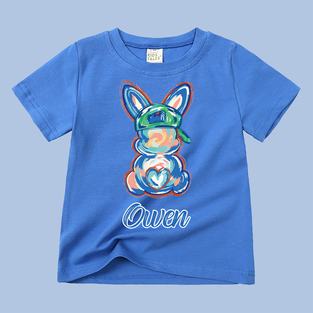 Personalized Kid Cozy Soft Easter Bunny T-Shirt | inTee13